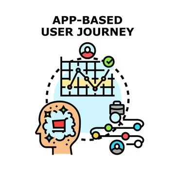 App based user journey and digital customer experience Stock Illustration