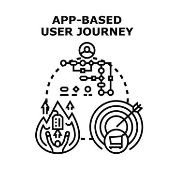 App based user journey mapping conversion process Stock Illustration
