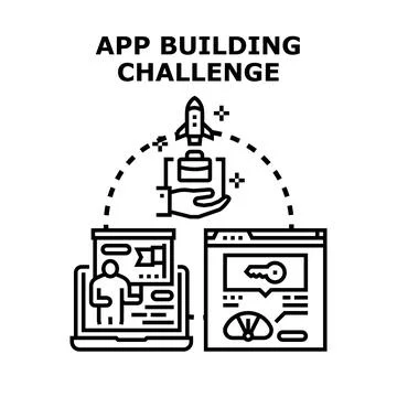 App building challenge for digital development solution Illustration