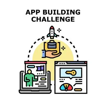 App building challenge for digital development solution Illustration