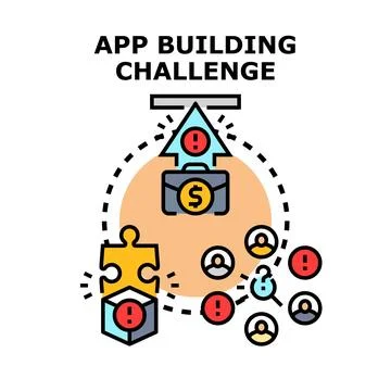 App building challenge obstacles and development process イラスト素材
