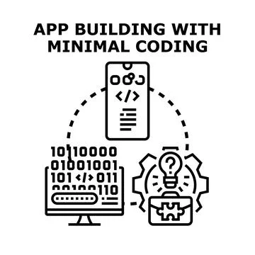 App building with minimal coding process development Stock Illustration
