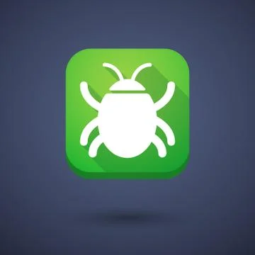 App button with a bug Illustrazione stock