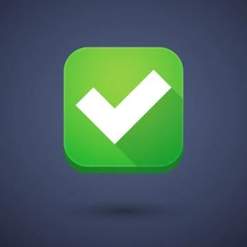 App button with a check mark Stock Illustration