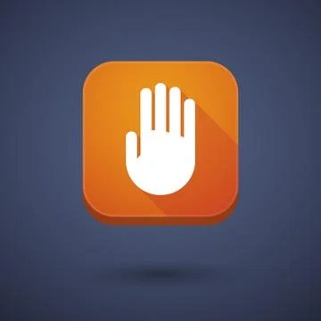 App button with a hand 스톡 일러스트