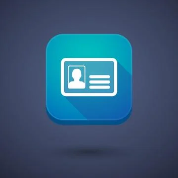 App button with an id card Stock Illustration