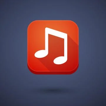 App button with a note music Illustrazione stock