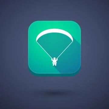 App button with a paraglider 스톡 일러스트