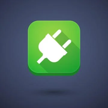 App button with a plug Stock Illustration