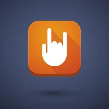 App button with a rocking hand Illustrazione stock