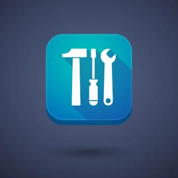 App button with a tool set 스톡 일러스트