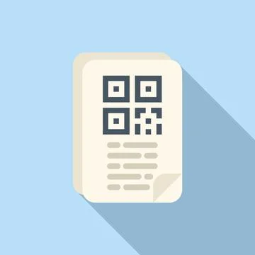 App cell paper code icon flat vector. Scanner cellular Stock Illustration