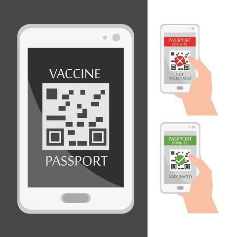 App certificate of vaccine Illustrazione stock