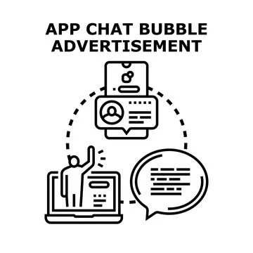 App chat bubble advertisement digital marketing concept Иллюстрация