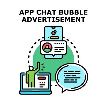 App chat bubble advertisement digital marketing concept Stock Illustration