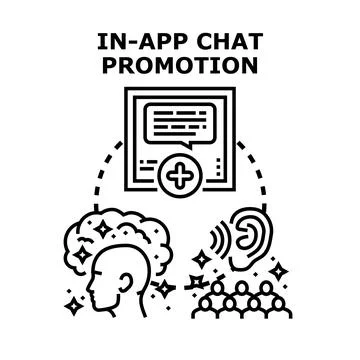 In app chat promotion engaging audience concept Stock Illustration