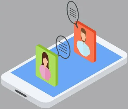App for chatting online mailing. Program, social network for virtual Stock Illustration
