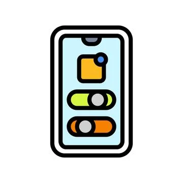 App controlled color icon vector illustration 스톡 일러스트