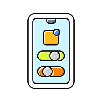 App controlled color icon vector illustration 스톡 일러스트
