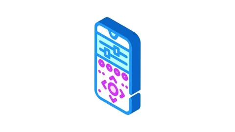 App controlled isometric icon animation Stock Footage 327274724