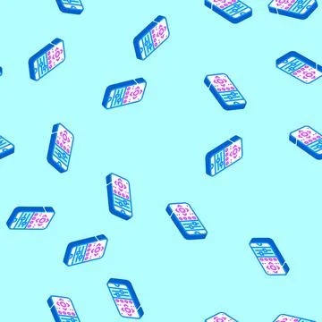 App controlled isometric icon seamless pattern Stock Illustration
