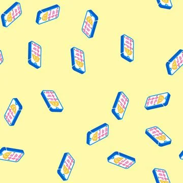 App controlled isometric icon seamless pattern 库存插图