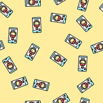 App courier delivery vector seamless pattern Stock Illustration