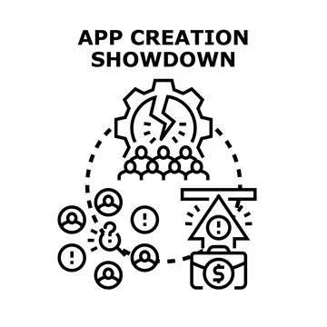 App creation showdown challenges project development process イラスト素材