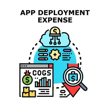 App deployment cost tracking and expense analysis Stock Illustration