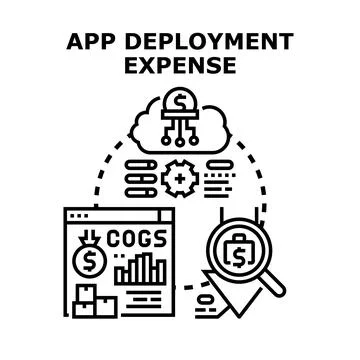 App deployment cost tracking and expense analysis Stock Illustration