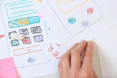 App design development. Ux application smartphone Stock Photos