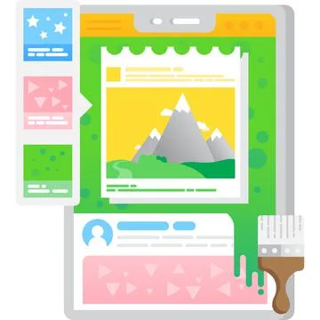 App design vector ui mockup icon phone interface Stock Illustration