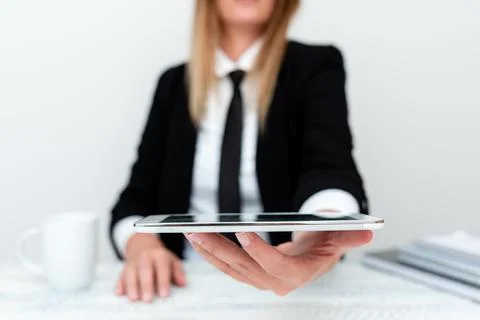 App Developer Presenting New Program, Displaying Upgraded Device, Entrepreneur Stock Photos