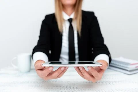 App Developer Presenting New Program, Displaying Upgraded Device, Entrepreneur Stock Photos