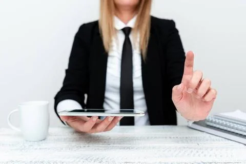 App Developer Presenting New Program, Displaying Upgraded Device, Entrepre... Stock Photos