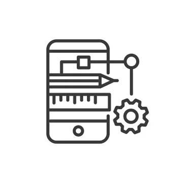 App Developing - modern vector line design icon. 库存插图