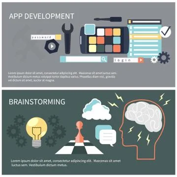 App development and brainstorming イラスト素材