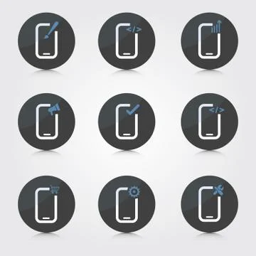 App development and design icons Stock Illustration