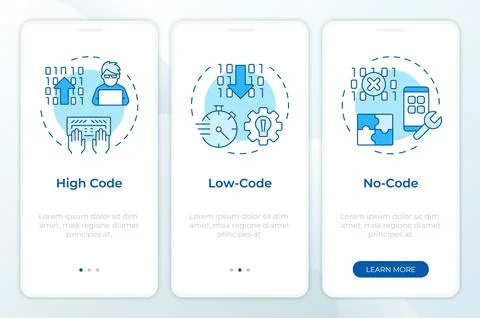 App development approaches blue onboarding mobile app screen 库存插图