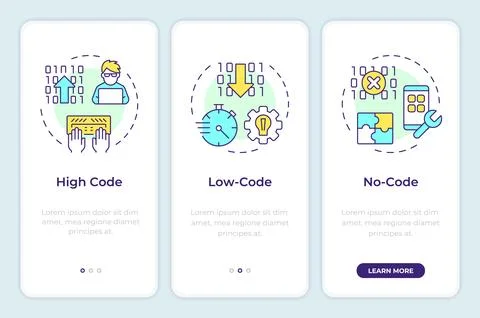 App development approaches onboarding mobile app screen 스톡 일러스트