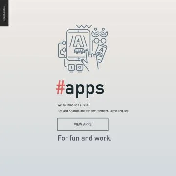App development block website template Illustration