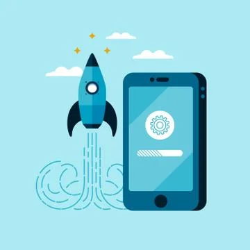 App development concept banner Stock Illustration