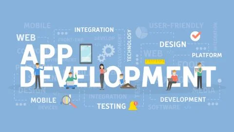 App development concept. Stock Illustration