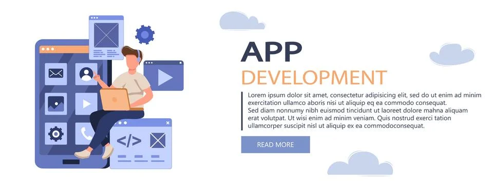 App development concept Illustrazione stock