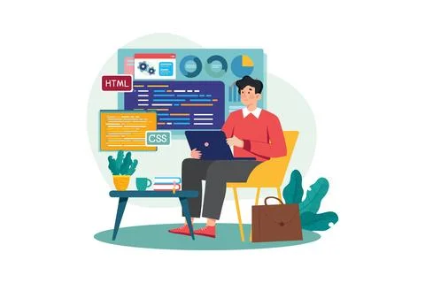 App Development Concept With Laptop イラスト素材