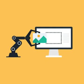 App development construction user interface flat design Stock Illustration