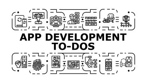 App development to-dos banner icon vector illustration Illustration