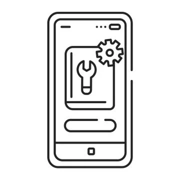 App development guide black line icon. Instruction for people that wat to dev 스톡 일러스트