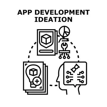 App development ideation process and concept forming イラスト素材