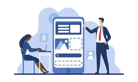 App development illustration Illustrazione stock